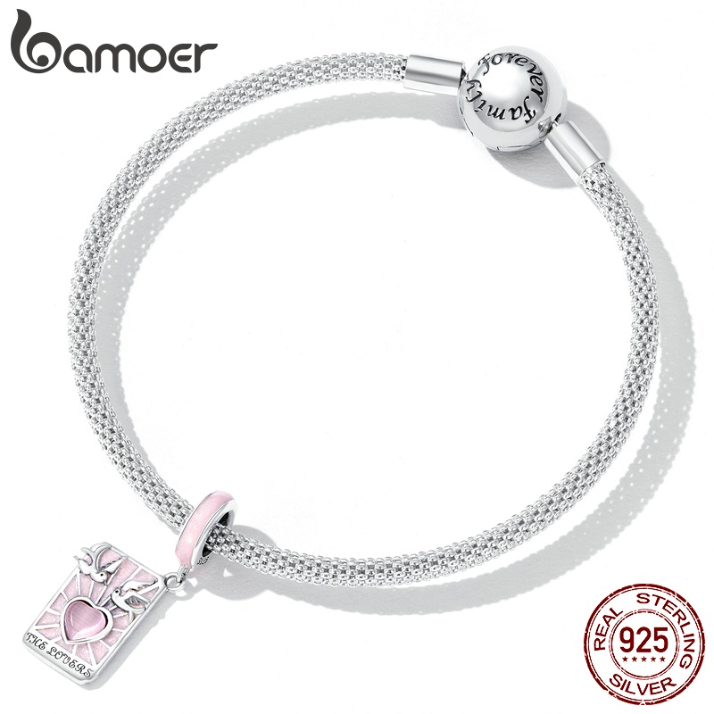 Mặt dây chuyền Bamoer bằng bạc 925 hình thẻ bài tarot thời trang dùng làm quà tặng