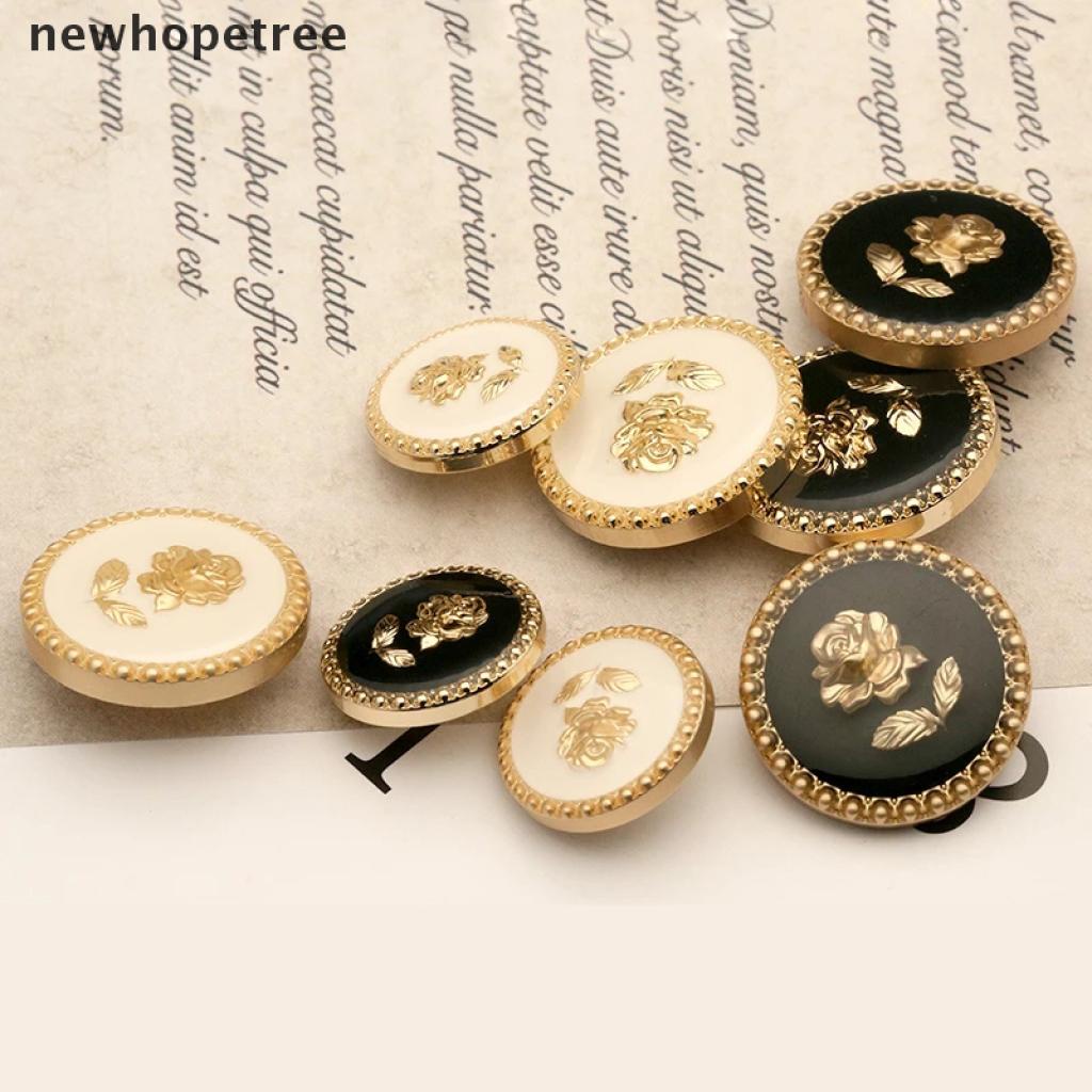 Set 6 nút áo họa tiết hoa hồng bằng kim loại thiết kế sang trọng thời trang