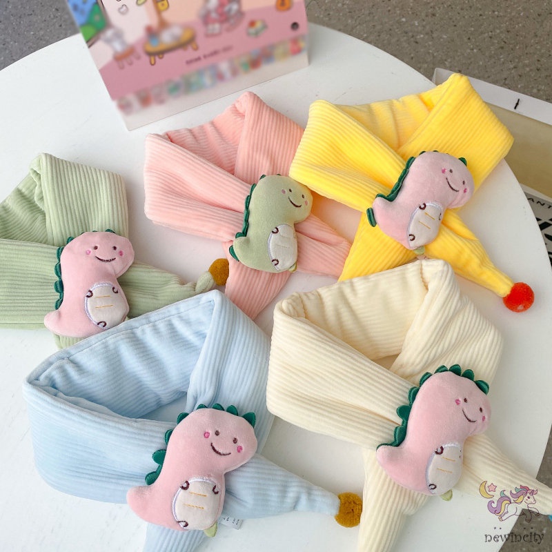 Khăn Choàng Cổ Vải Nhung Họa Tiết Hoạt Hình Phong Cách Hàn Quốc Cho Bé