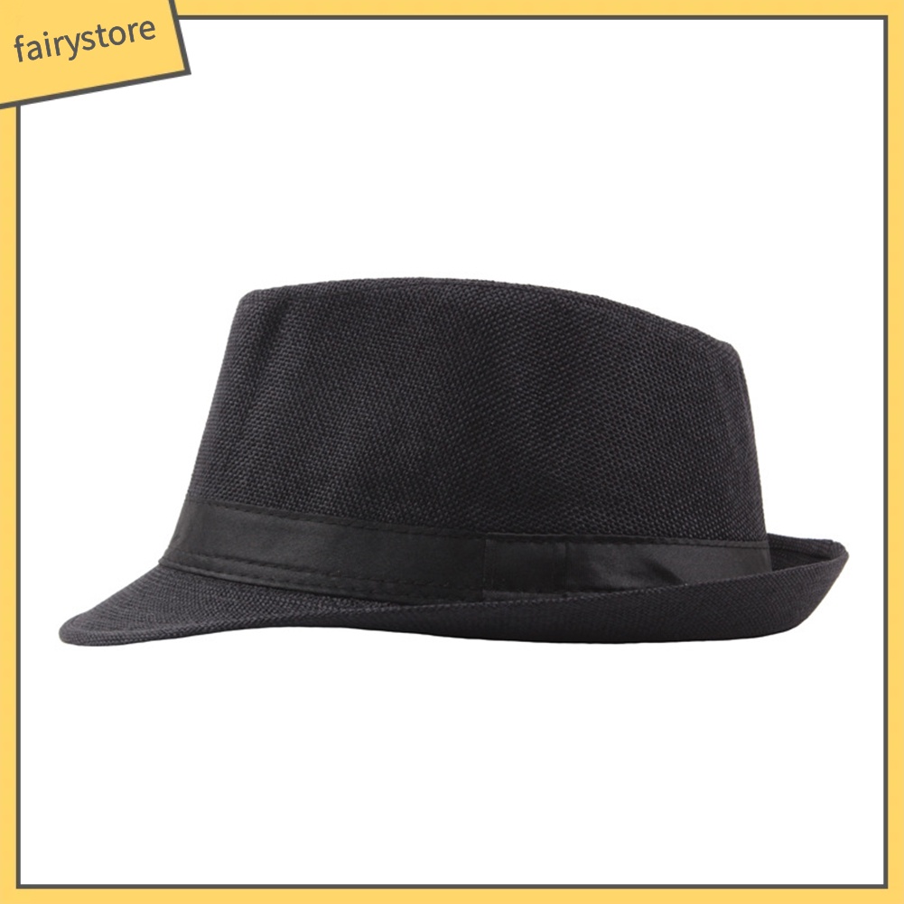 Mũ rộng vành màu trơn thanh lịch cho nam