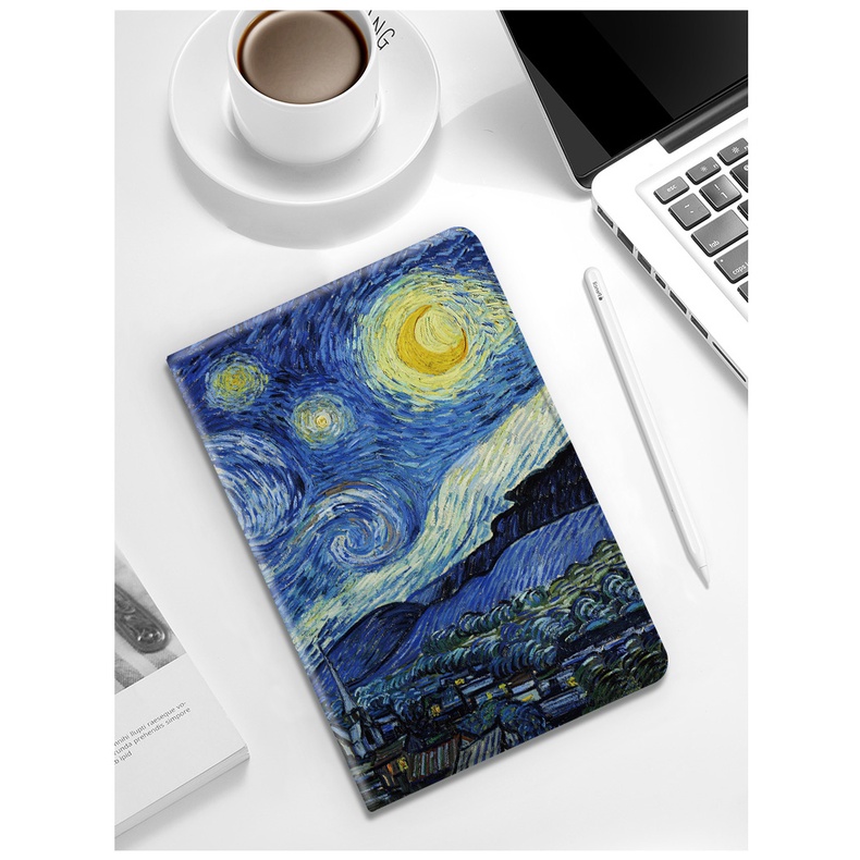 Bao da máy tính bảng in Starry Night có ngăn đựng bút cho Ipad Mini 1 3 4 5 6 7 8 11 Air4 9.7 2017 2021 2019 2020