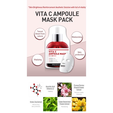 Set 5/10 mặt nạ PROUD MARY chứa vitamin giúp dưỡng ẩm da mịn màng co giãn 25g