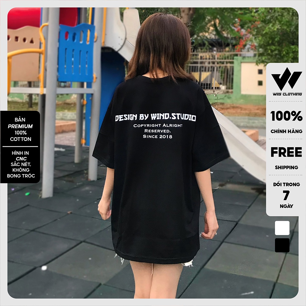 Áo thun tay lỡ unisex form rộng WIIS phông oversize cotton 65% TSHIRT nam nữ