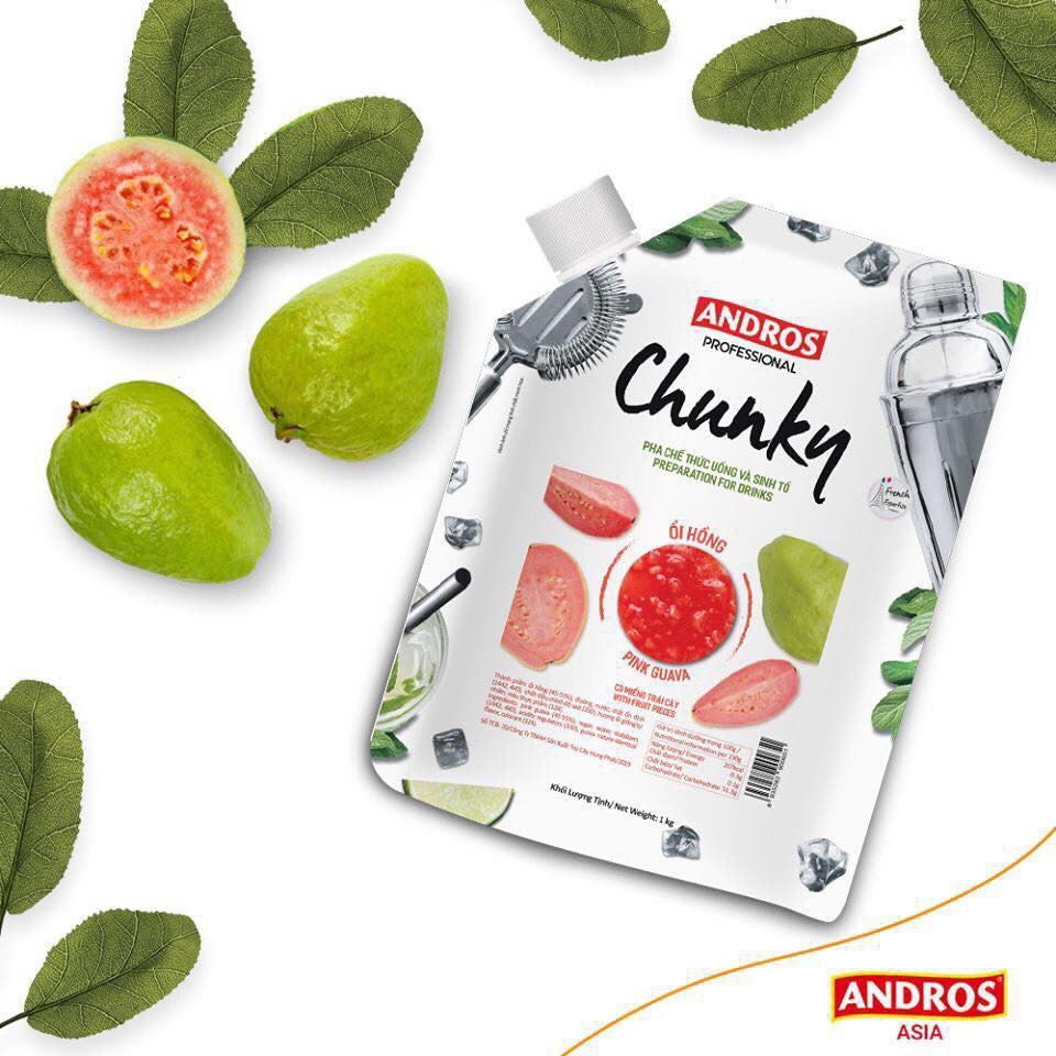 Mứt Andros Chunky Pink Guava (Ổi Hồng) 1kg