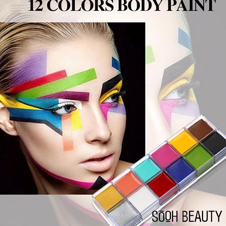 (hàng Mới Về) Bảng Màu Vẽ Cơ Thể 12 Màu Sắc Trang Điểm Dự Tiệc | BigBuy360 - bigbuy360.vn
