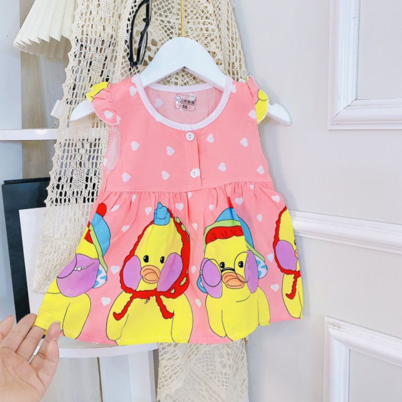 Váy lanh lụa bé gái từ 5-10kg hàng quảng châu