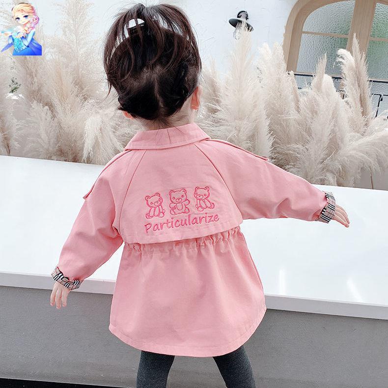 Áo Khoác Gió Dáng Dài Thời Trang Xuân Thu Hàn Quốc Mới Cho Bé Gái 2021
