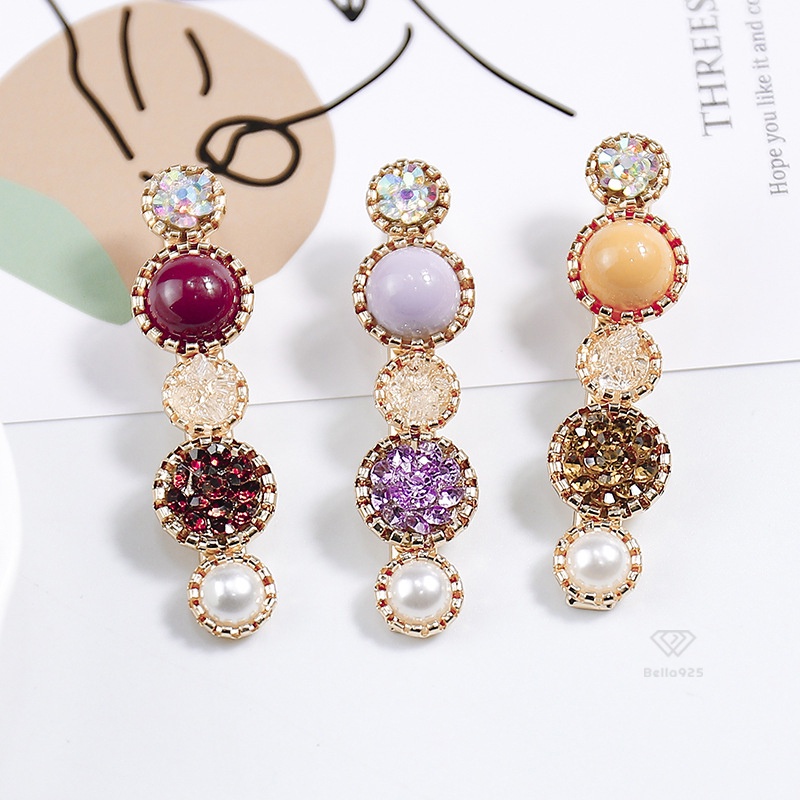 Kẹp tóc Bella 925 bộ 2 cài tóc đính đá cổ điển phong cách Hàn Quốc