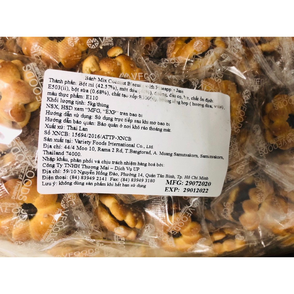gói 500g bánh bông mai nhân dứa nhập khẩu Thái Lan