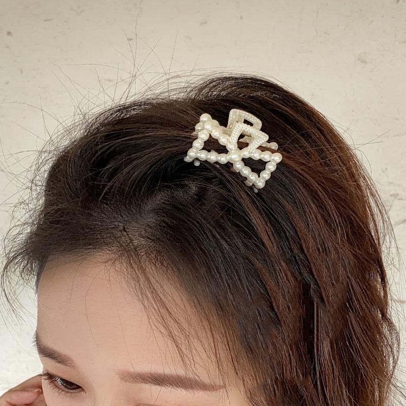 Kẹp tóc ngọc trai thiết kế đơn giản phong cách Hàn Quốc