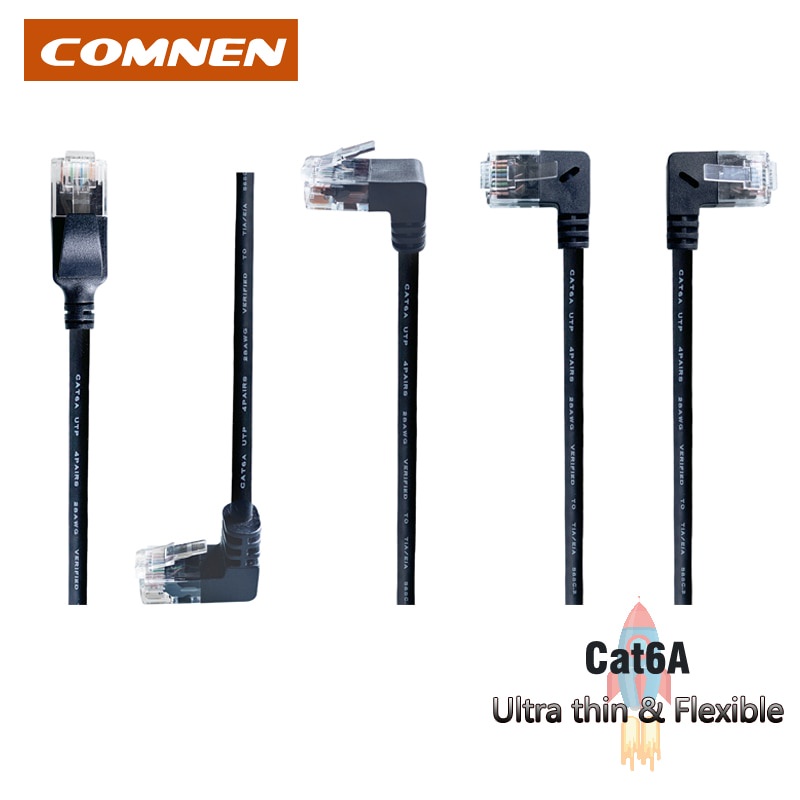 Dây Cáp Mạng Lan Cat6a 90 Độ Siêu Mỏng Cho TV BOX Laptop