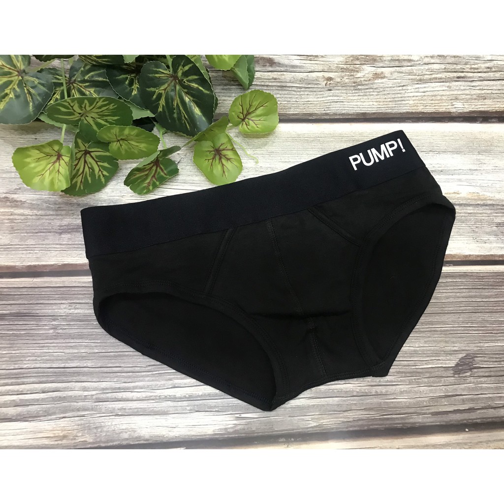 [free ship 50k + che tên đơn hàng] quần lót nam, quần lót tam giác thun cotton cao cấp in chữ pump (hình chụp tại shop)