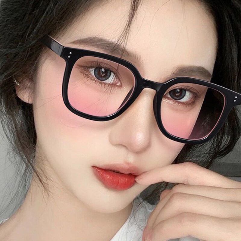 Kính Mát Gọng Trong Suốt Màu Hồng Gradient Thời Trang Cho Nữ