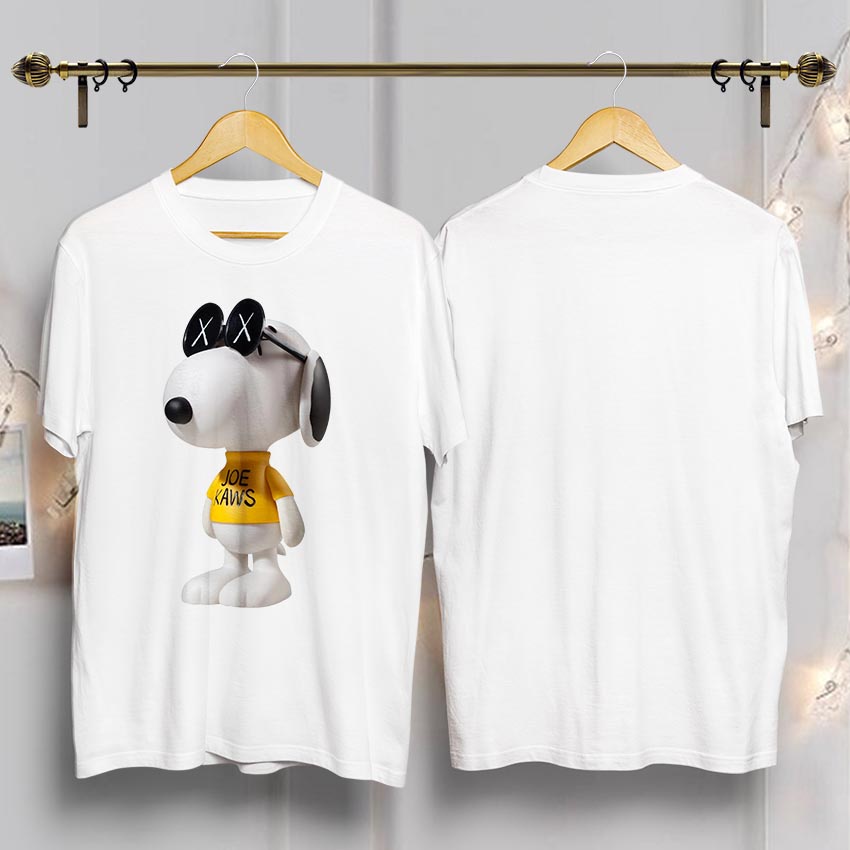 Áo Thun Unisex, áo phông form rộng nam nữ chất liệu Cotton JOE KAWS SNOOPY T-SHIRT-JKAWS001