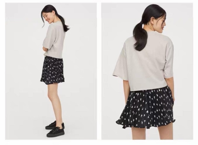Thanh lý - Pass chân váy hoạ tiết mickey HM auth new