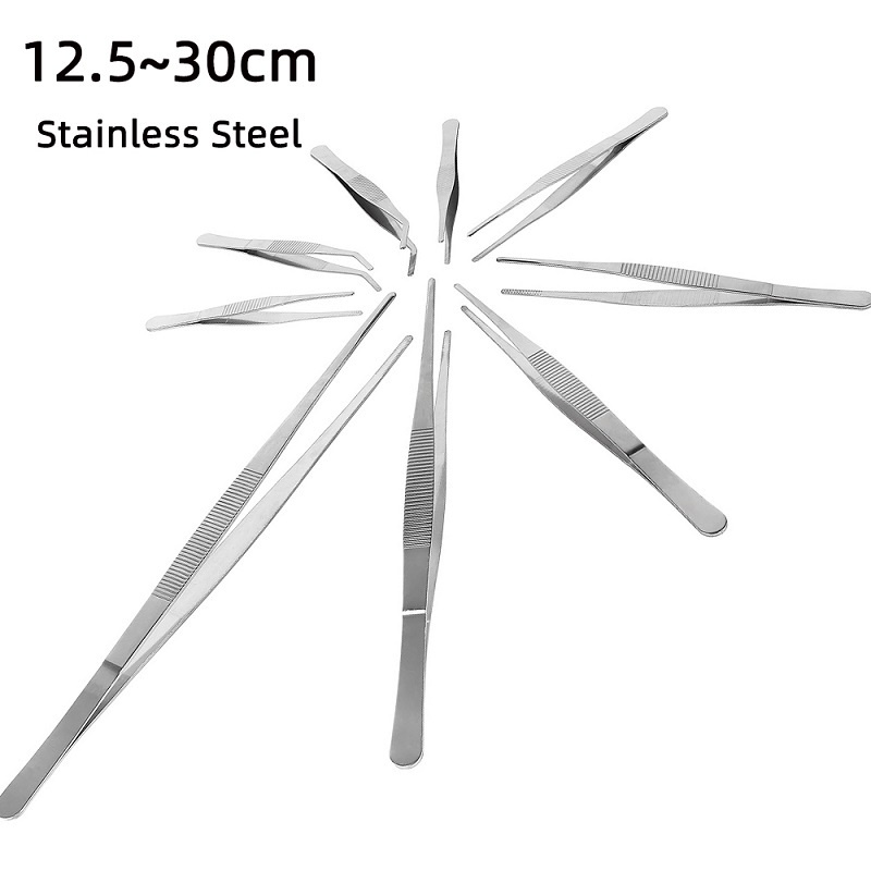 Nhíp bằng thép không gỉ Kẹp thực phẩm dài 25 cm Nhíp nướng nhà bếp tiện dụng nhíp bông y tế
