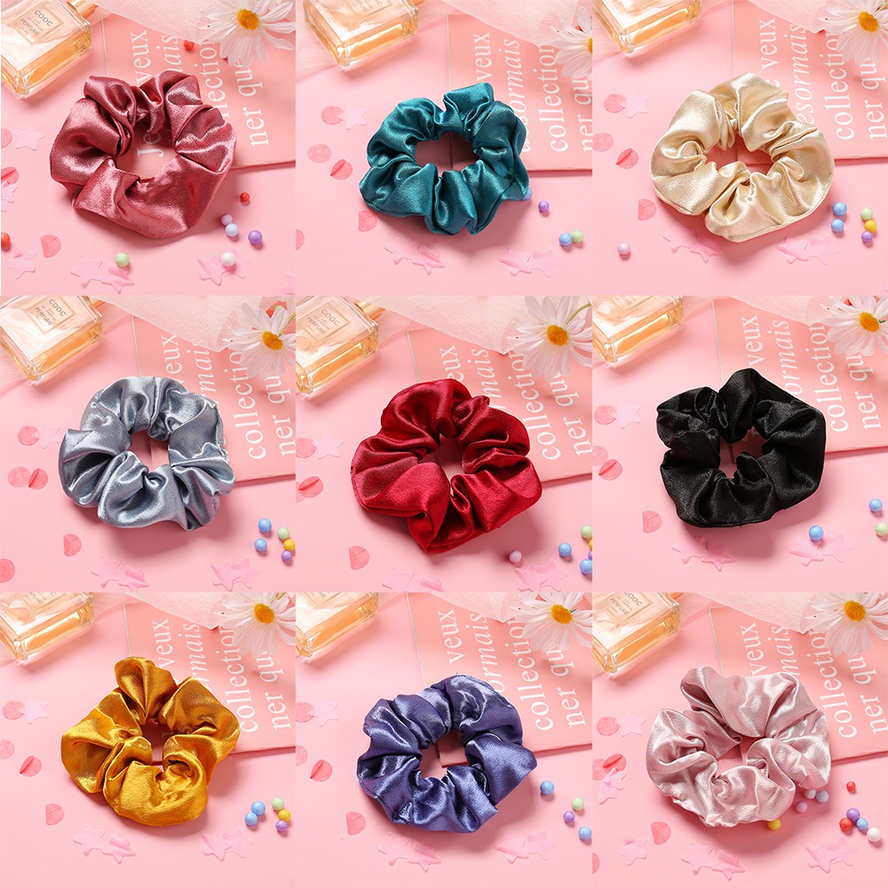 Dây Buộc Tóc Vải Satin Nhiều Màu Thời Trang Cho Nữ