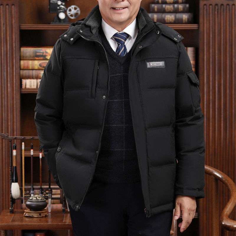 Áo khoác dành cho người trung niên và người cao tuổi áo khoác của nam giới độ dài trung niên dày dặn của người cha trung