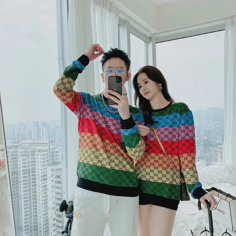 Áo nỉ, áo len cầu vồng Gucci GG GC nam nữ thu đông 2021