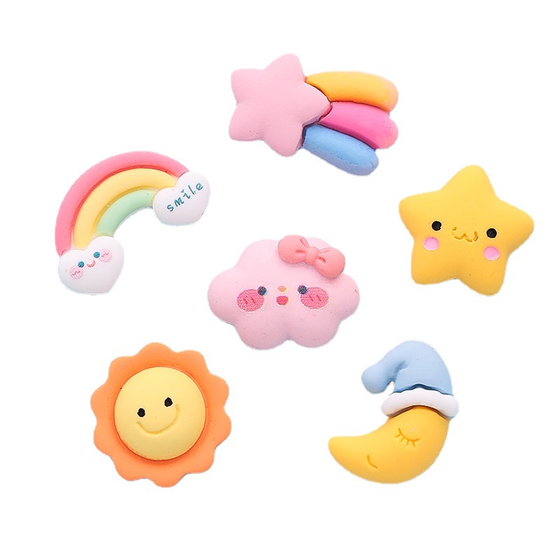 Phụ Kiện Trang Trí Hình Đám Mây/Mặt Trời/Ngôi Sao/Mặt Trăng/Đám Mây Dễ Thương Bằng Nhựa Resin