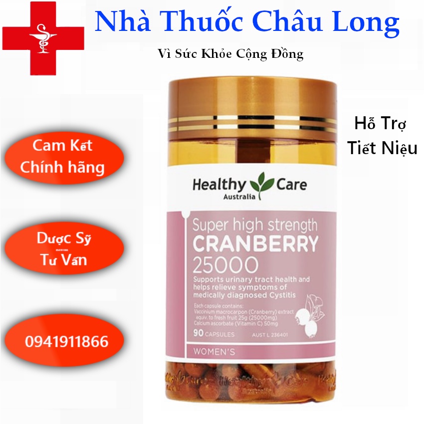 Viên uống hỗ trợ sức khỏe thận và đường tiết niệu Healthy Care Cranberry 90 viên