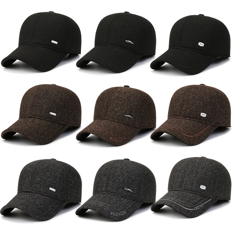 Mũ Lưỡi Trai Len Màu Trơn Che Tai Phong Cách Hip Hop Thời Trang Mùa Đông Cho Nam Và Nữ