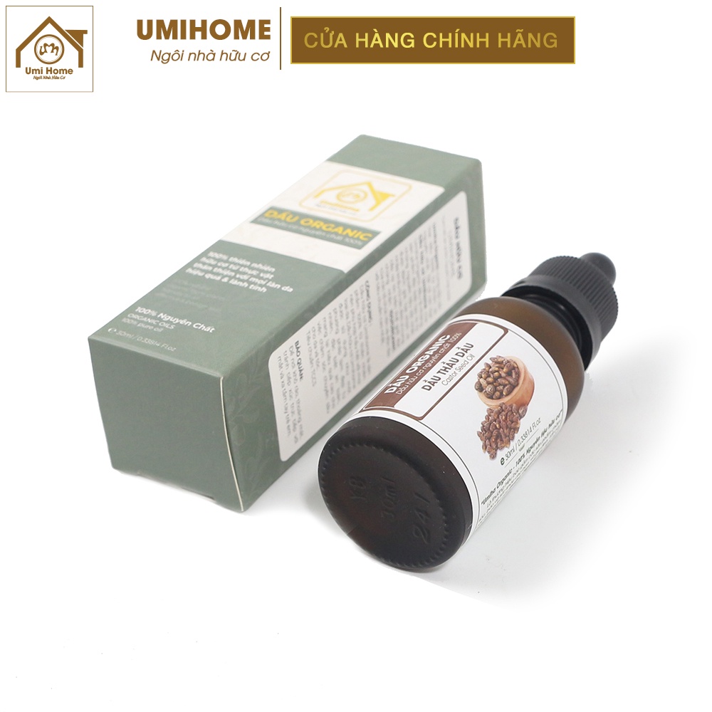 Dầu Thầu Dầu hữu cơ UMIHOME nguyên chất | Castor oil 100% Organic 10ML