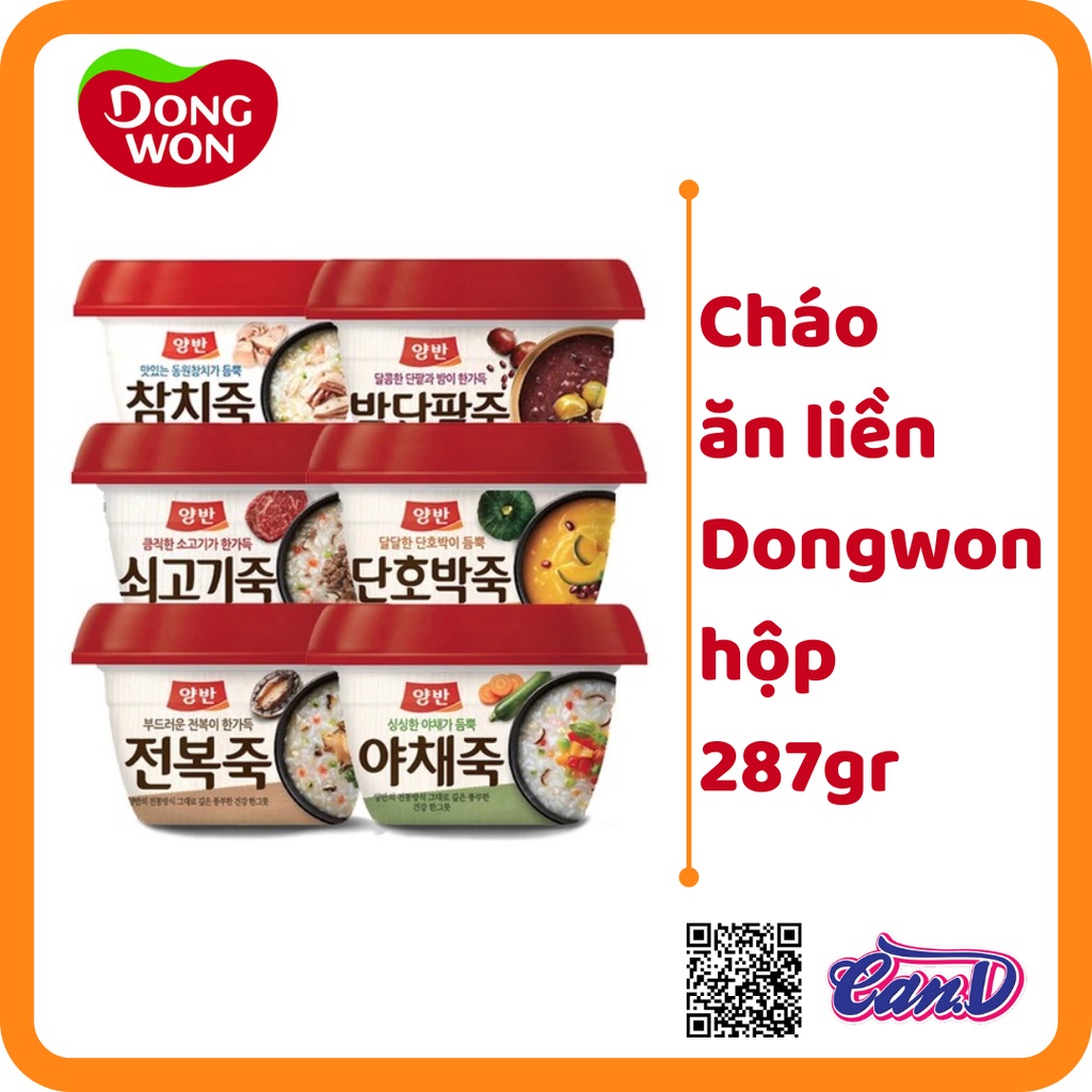 (4 vị) Cháo ăn liền Dongwon hộp 287gr