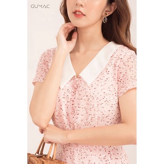 Đầm hoa phối cổ trắng DA577 GUMAC