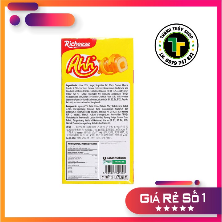 Bánh xốp phô mai Ahh từ Indonesia ngon quá đi mất loại 160g | BigBuy360 - bigbuy360.vn