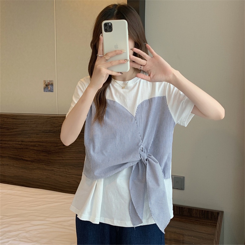 SUXI Áo Sơ Mi Tay Ngắn Dáng Rộng Thiết Kế Thắt Nơ Thời Trang Mùa Hè Mới Cho Nữ