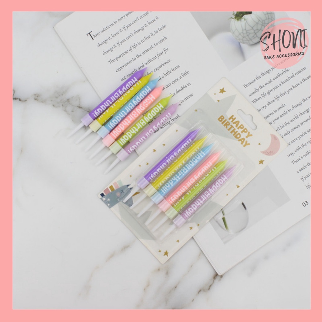 Nến Sinh Nhật Hàn Quốc HPBD Nhiều Màu Sắc Trang Trí Bánh Kem