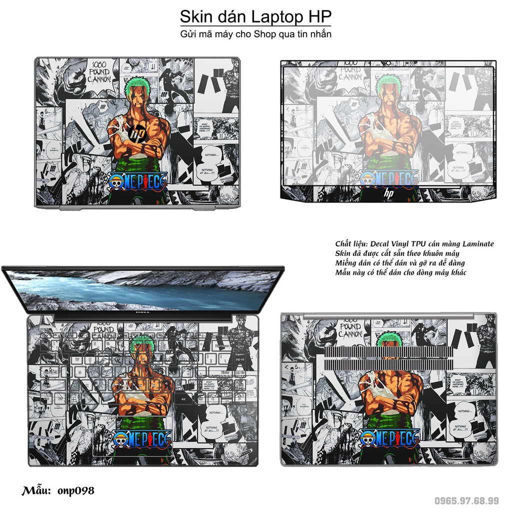 Skin dán Laptop HP in hình One Piece nhiều mẫu 9 (inbox mã máy cho Shop)