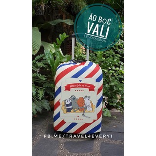 Áo bọc, áo trùm chống trầy vali gấu BROWN