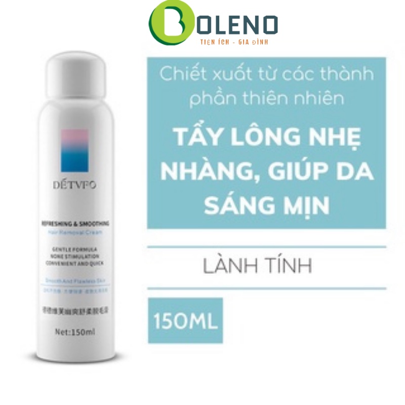 Tẩy lông vùng kín lông chân nam nữ, wax lông nách dạng chai xịt bọt dung tích 150ml lành tính không gây đau rát