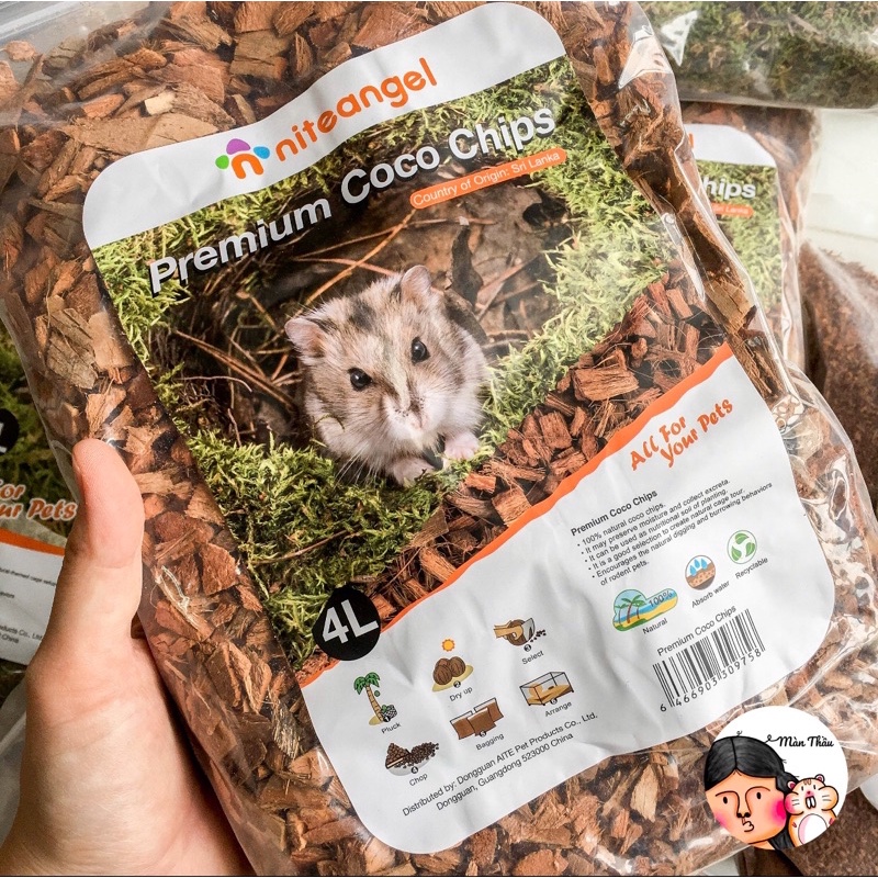 Sẵn - Lót xơ dừa Niteangel cho Hamster