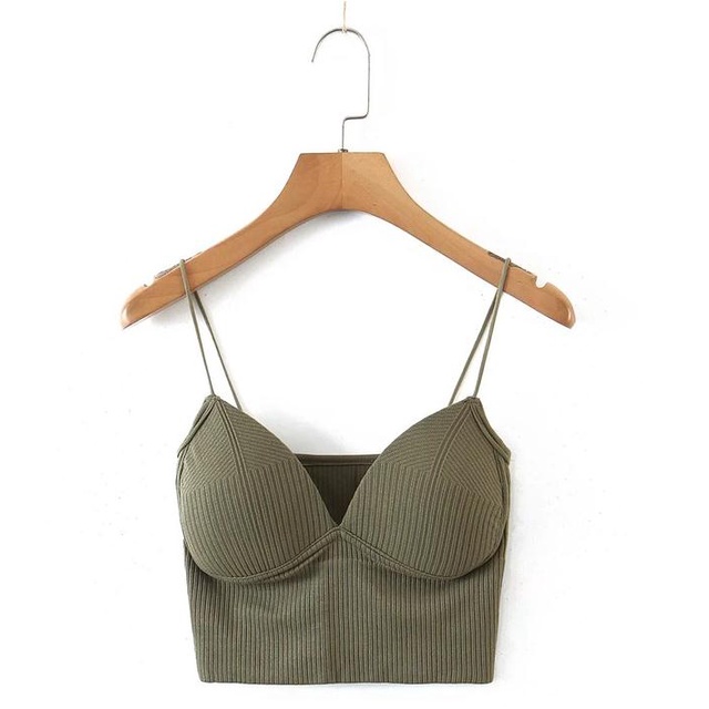 Áo Hai Dây Cổ Chữ V Có Đệm Ngực Màu Sắc Đơn Giản Dễ Phối Đồ Dành Cho Nữ