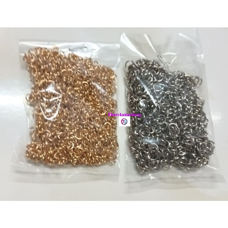 Bịch 10g khoen hở tròn 6li làm vòng, làm handmade