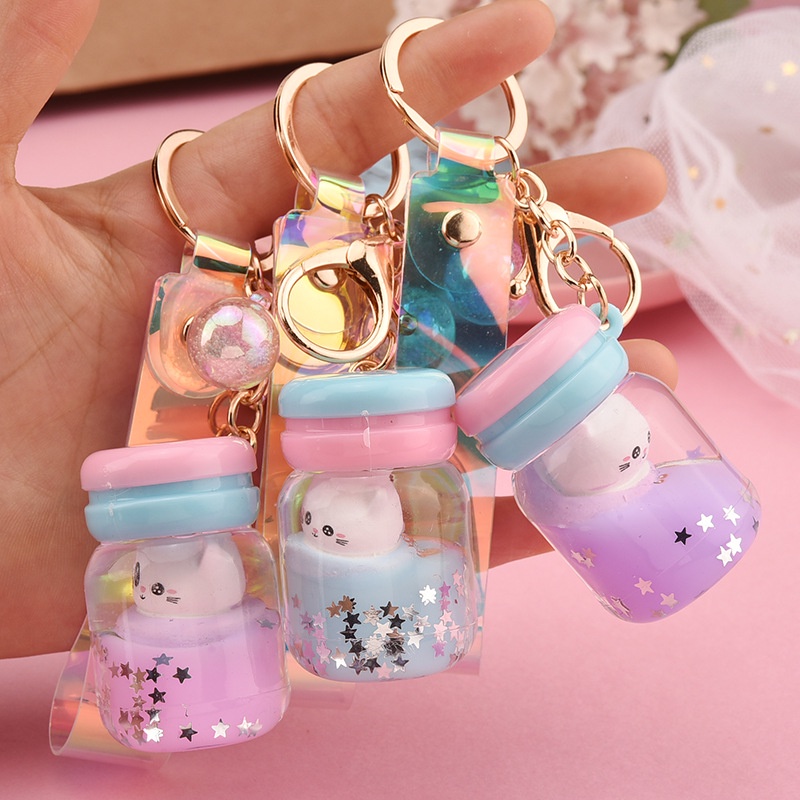 Móc Khóa Hình Chú Mèo Con Nổi Bằng Acrylic Dễ Thương