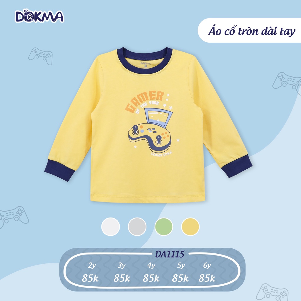 Áo cộc tay cổ tròn Dokma DA1115 cho bé dưới 6 tuổi