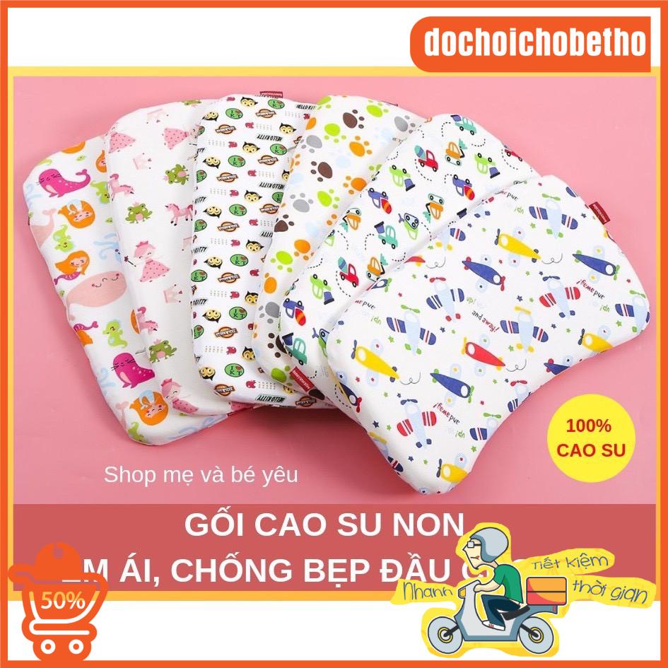 Gối cao su non chống méo đầu trẻ sơ sinh, Gối memory foam mềm mại, đàn hồi, bảo vệ đầu cho bé, vỏ ngoài cotton - My baby