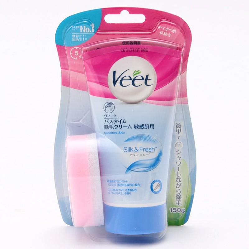 Kem tẩy lông Veet Silk &amp; Fresh dành cho da nhạy cảm nội địa Nhật chính hãng - 4906156034639 - Kan shop hàng Nhật