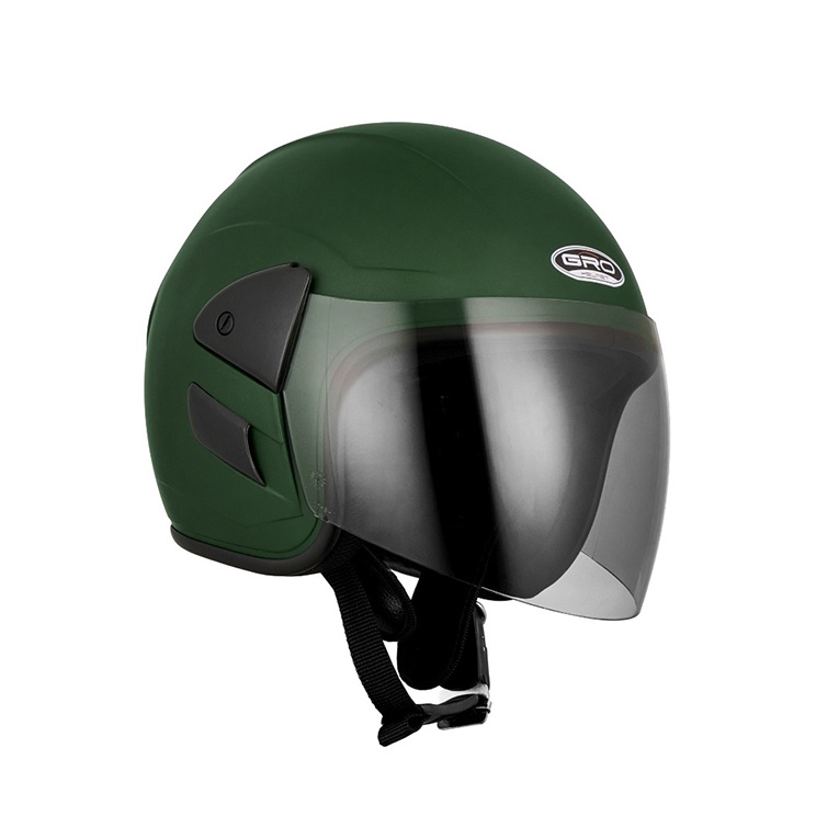 Mũ bảo hiểm 3/4 đầu GRO HELMET v0 chính hãng, có kính dài che mặt bảo hành 12 tháng