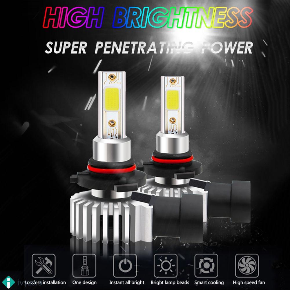 2 đèn pha 100W 26000LMLED Xenon 6000K màu trắng cho xe hơi 9012