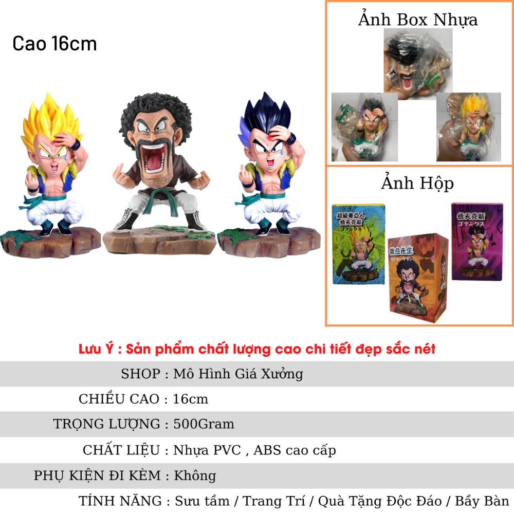 Mô hình Dragon Ball Gotenks và Satan hàng siêu chất cực hiếm cao 16cm , figure mô hình 7 viên ngọc rồng