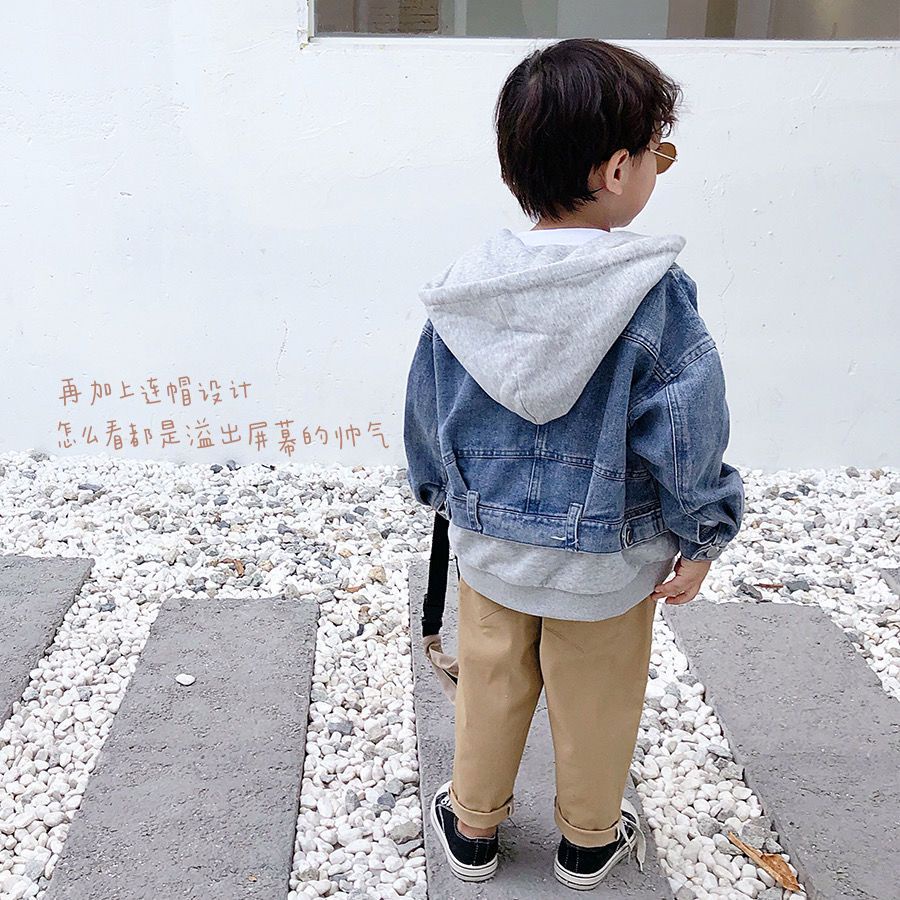 Áo Khoác Denim Thiết Kế Mới Thời Trang Mùa Xuân Thu Theo Phong Cách Hàn Quốc Cho Bé