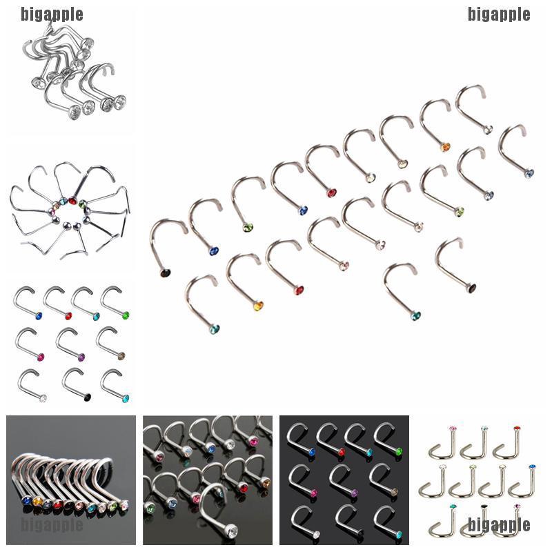 Set 10 Khuyên MũI BằNg ThéP Không Gỉ ĐíNh Đá Cá TíNh