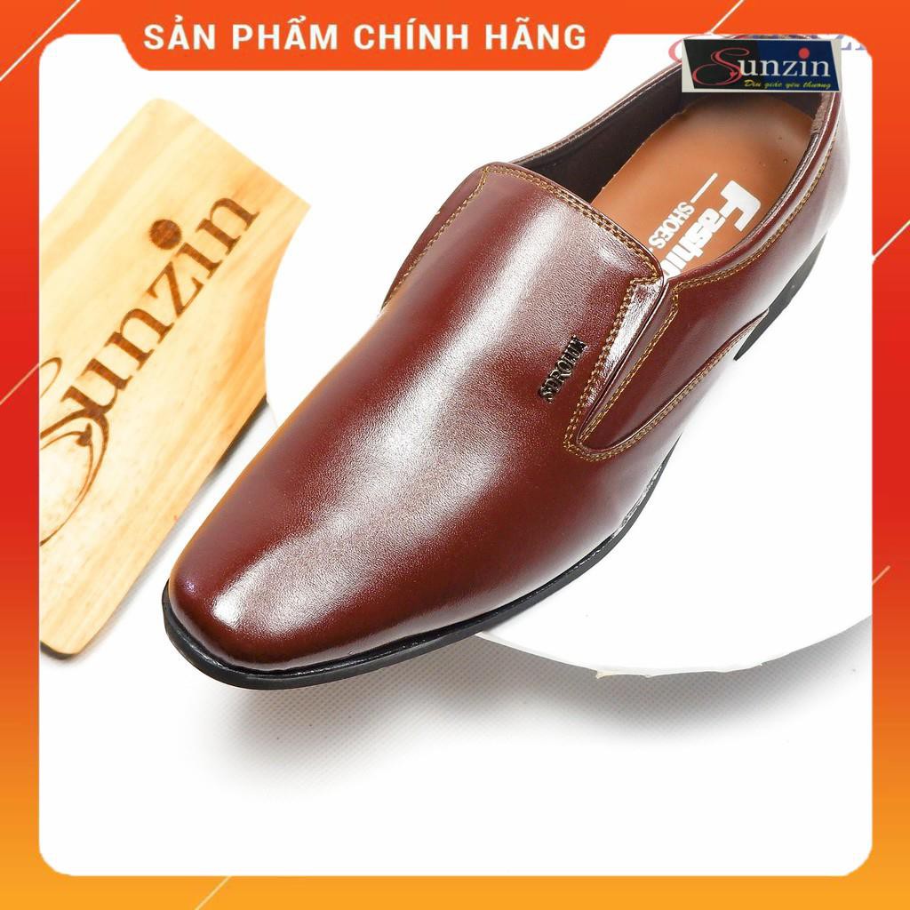 HCM-Giày công sở không dây khâu tay MÀU NÂU - Giày nam DA BÒ THẬT 100%   G5150 - Giày tây da lịch lãm (g