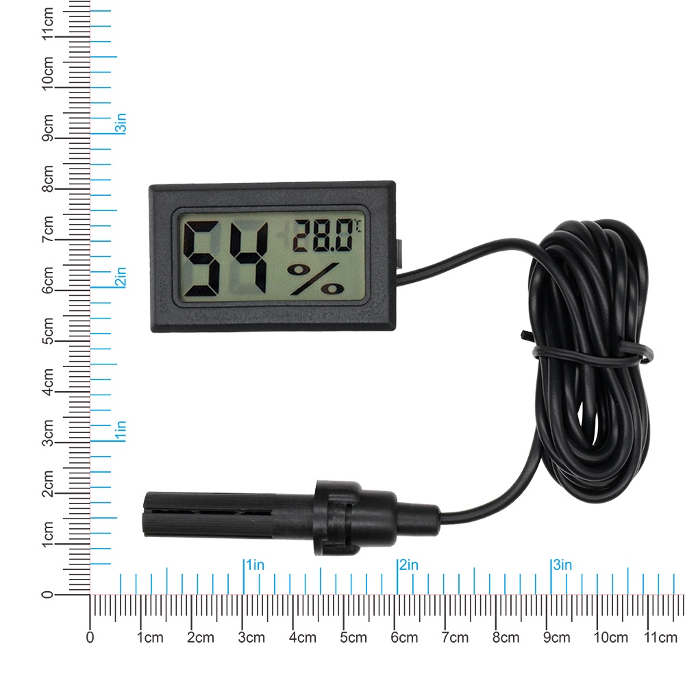Nhiệt kế điện tử mini AIDEEPEN FY-12 màn hình LCD 1.5M - 50 °C ~ 70 °C trắng hoặc đen cao cấp