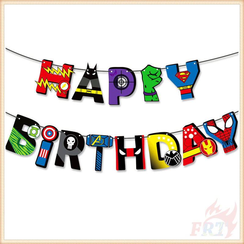 ♦ Trang Trí Tiệc - Banner ♦ Banner Trang Trí Sinh Nhật Hình Marvel Super Hero Series 01